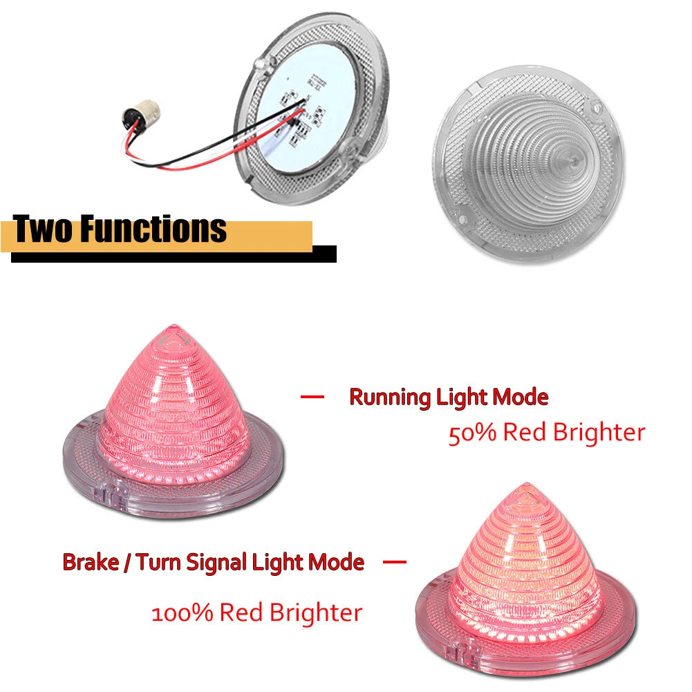 3D Red LED Tail Lamp Lights Assembly for Impala Bel Air (1960–1961)