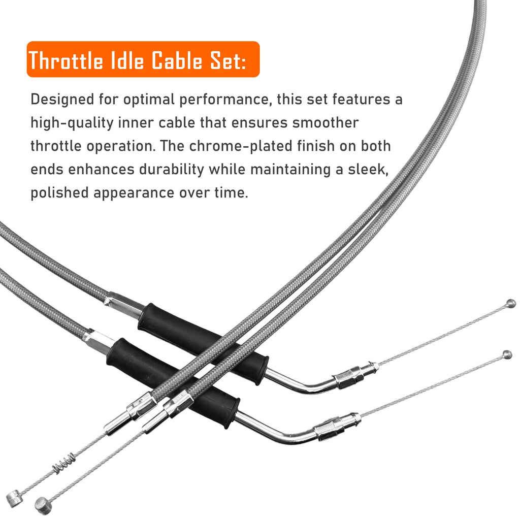 12" Chrome Brake Line Kit for Harley Softail (2011–2015) ABS