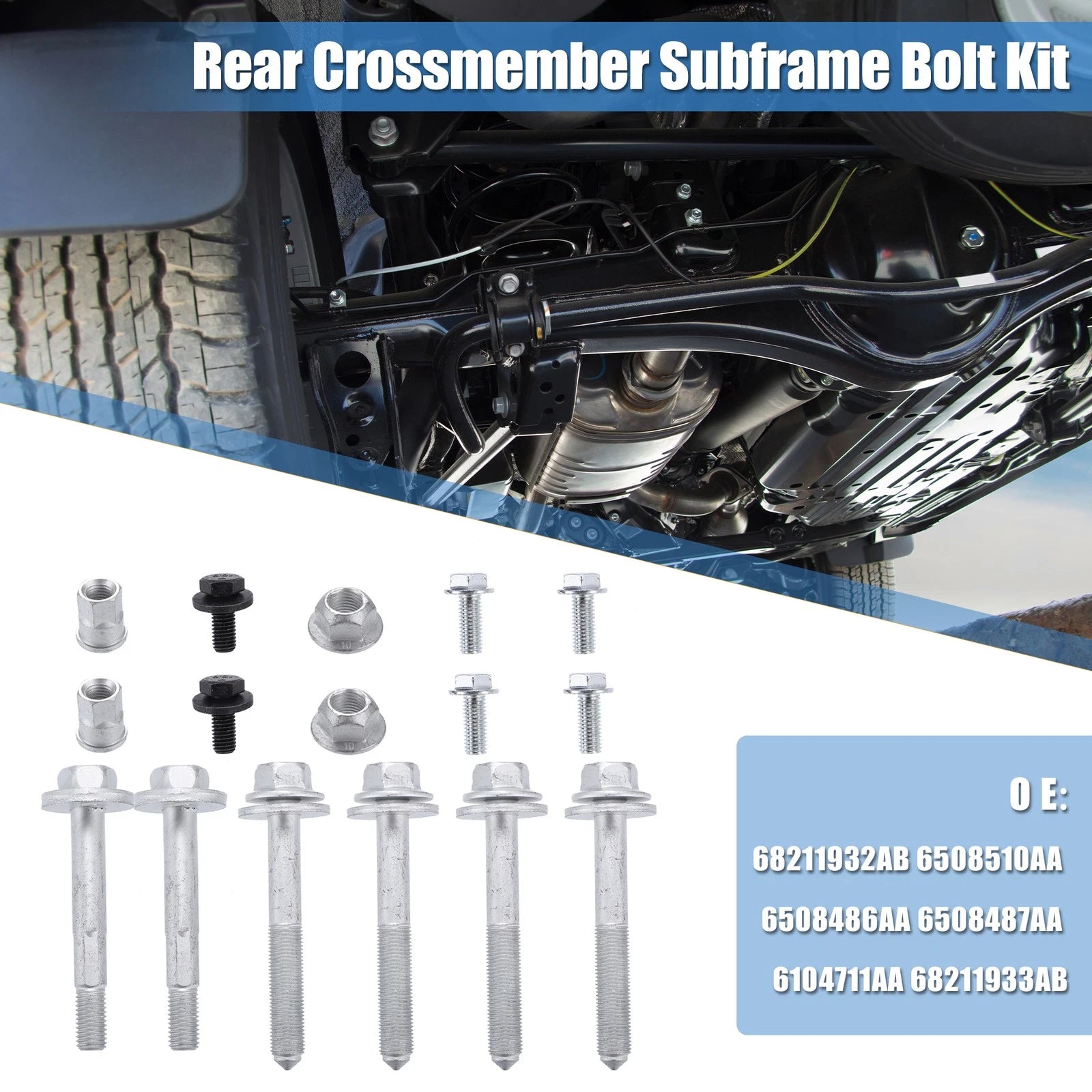 Set of 4 Rear Crossmember Subframe Bolts NO.68211932AB for Jeep Compass Patriot (2007–2017)