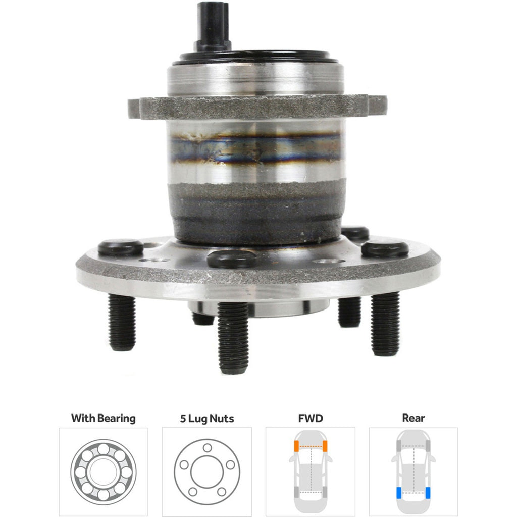 Wheel Hubs for Toyota Camry (2002–2003) Front & Rear 5 Lug with Bearing & Sensor