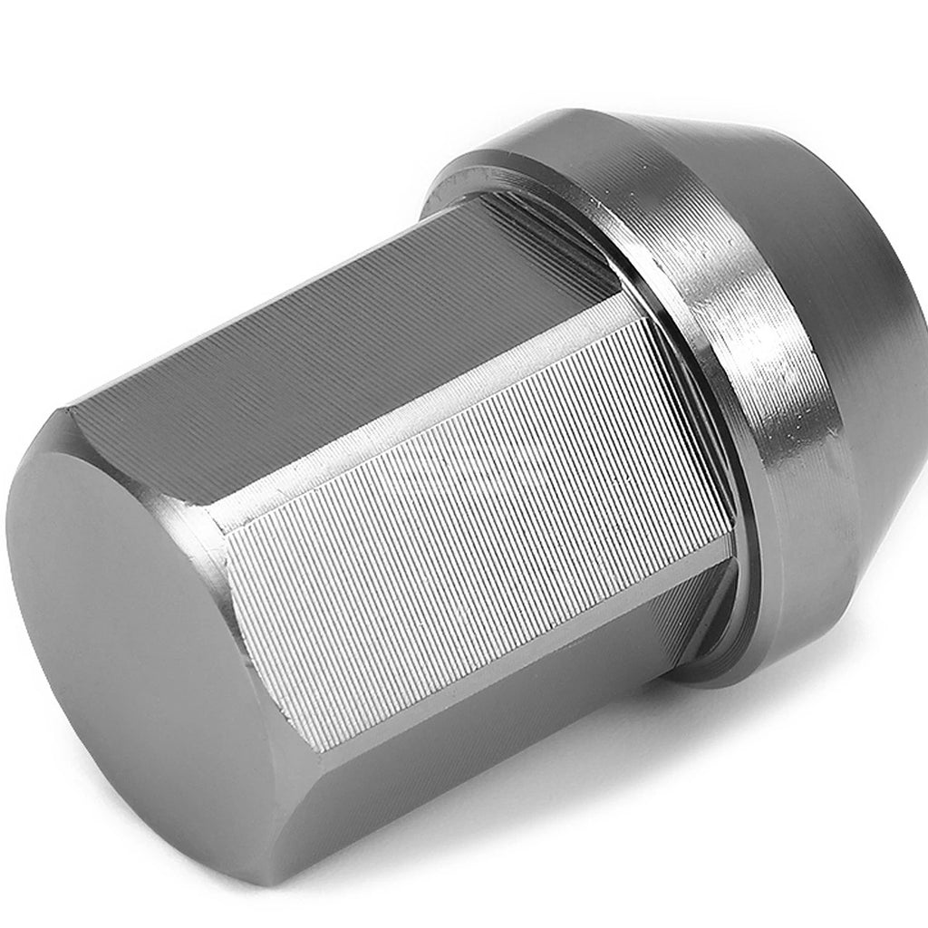 Set of 20 Closed End M12x1.5 35mm Tall Gun Metal Aluminum Lug Nuts + Adapter
