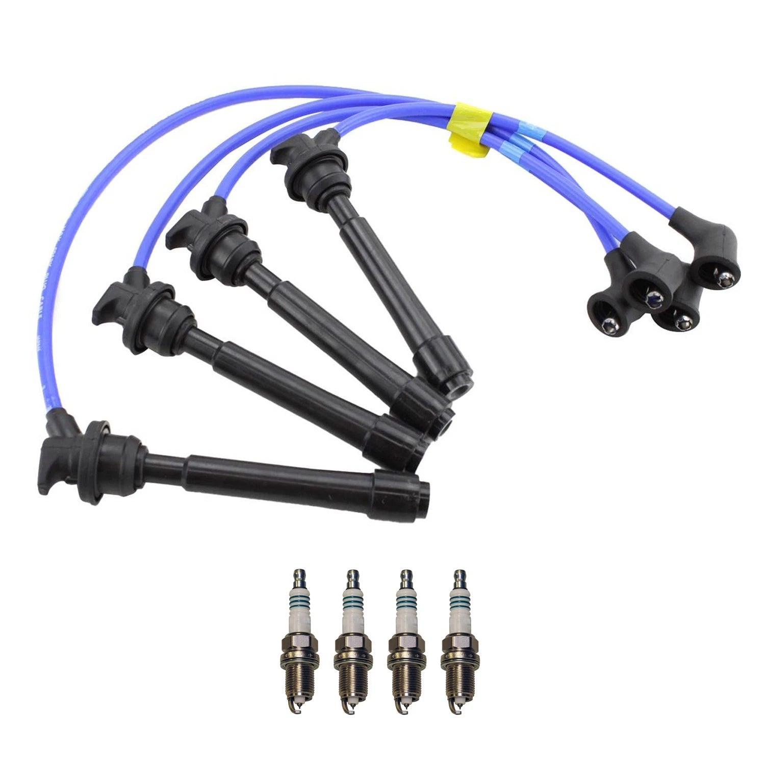 NGK Wire Set & Denso 4 Iridium Spark Plugs for Elantra Soul (2011–2016)