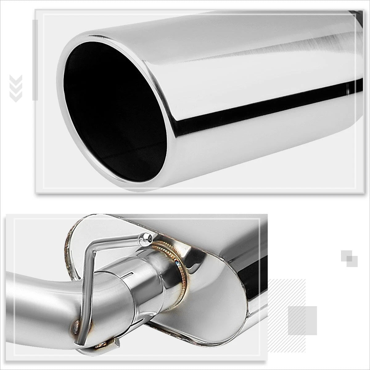 4" Round Tip Muffler Catback Exhaust for Silverado/Sierra 1500 (2007–2013)