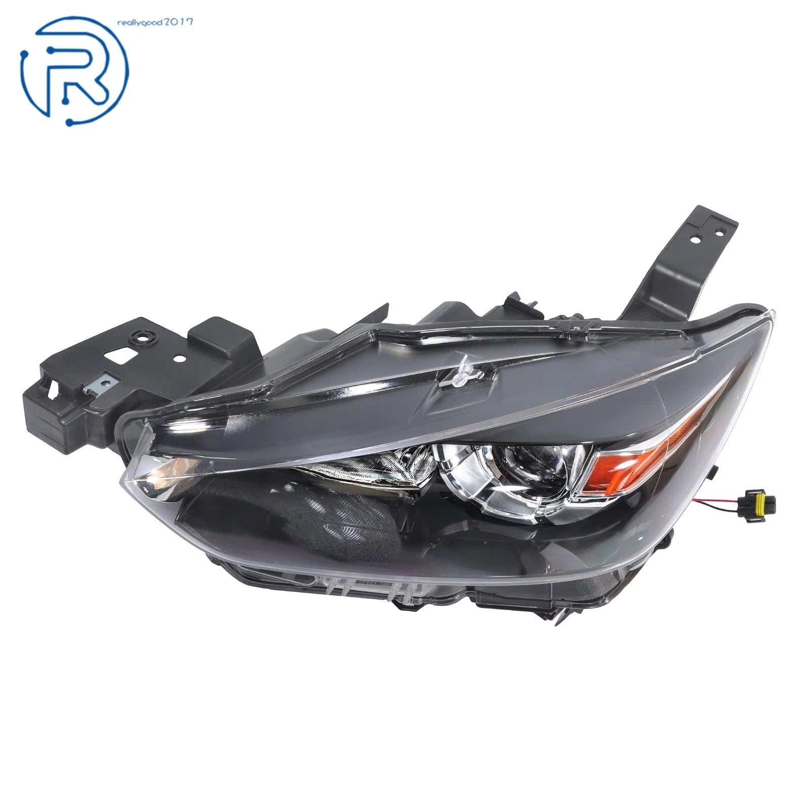 DB4N510L0A Headlight for Mazda CX-3 (2016–2019, 2022) Black Halogen Left