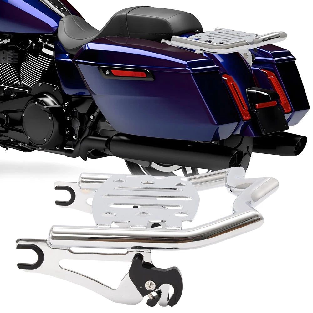 Chrome Detachable Luggage Rack for Harley Touring Models (2009–2025)