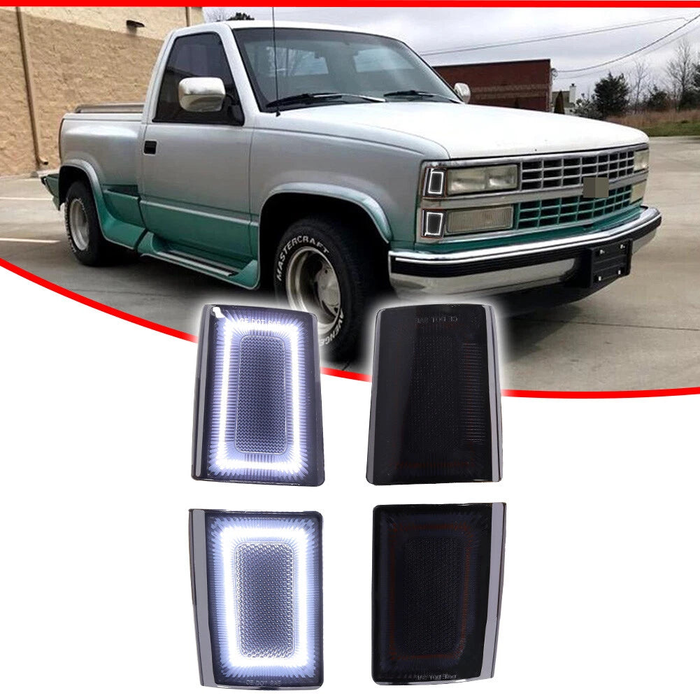 White LED Side Marker Lights for Chevrolet C/K 1500 2500 3500 Suburban Blazer