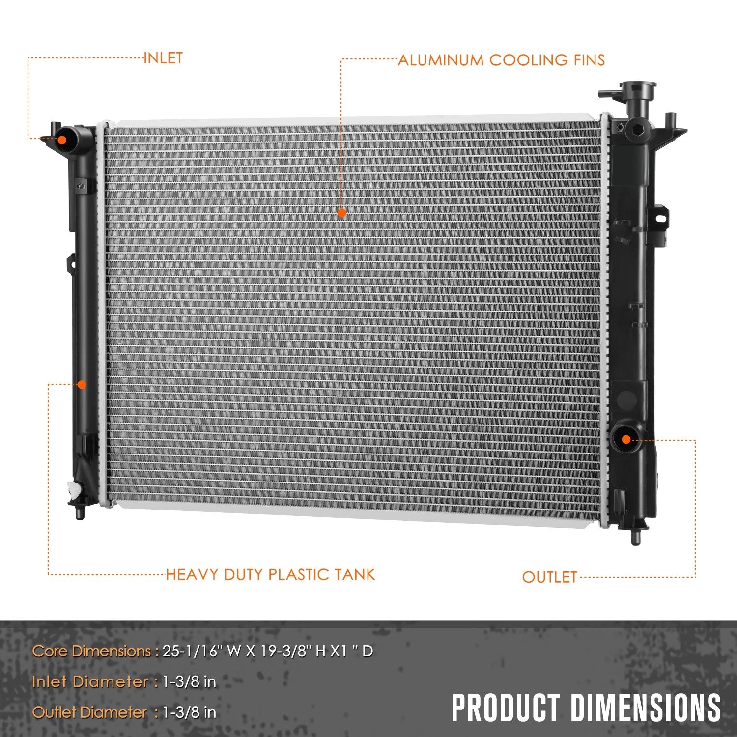 Factory Style Aluminum Core Cooling Radiator DPI-13456 for Genesis 5.0L (2015–2016)