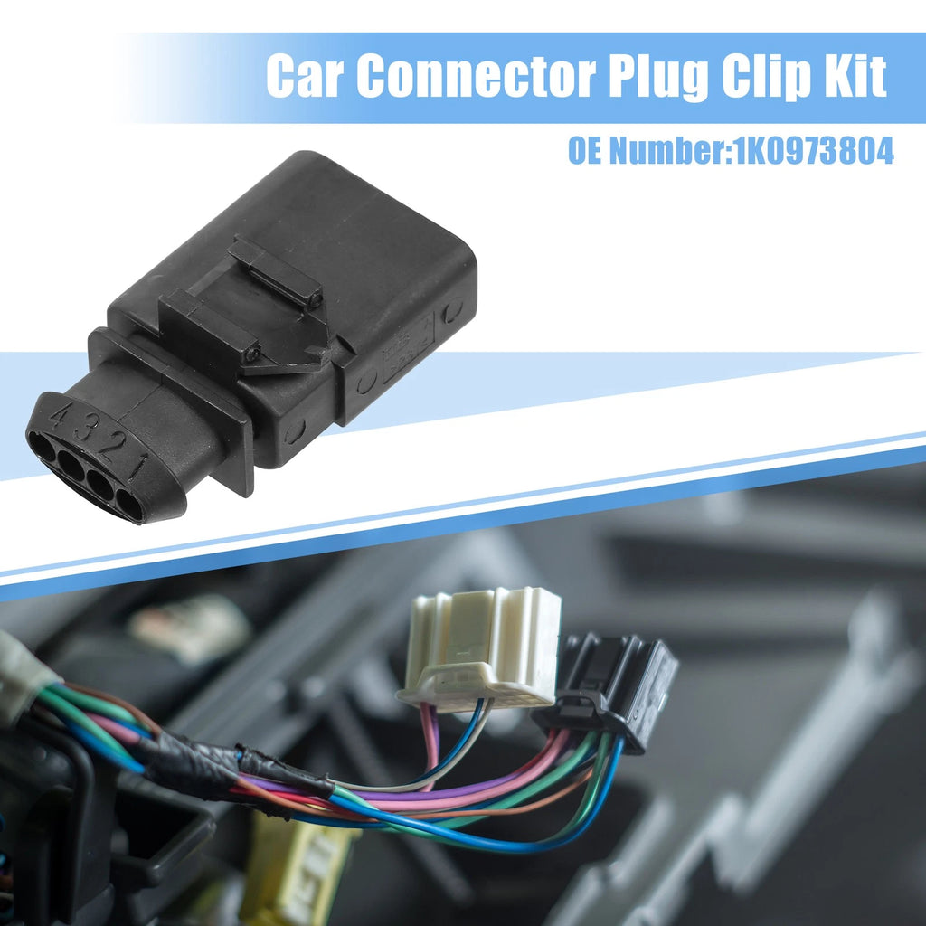 Set of 4 4 Pin Sealed Male JPT Connector Adapter Plugs for VW Audi (No. 1K0973804)