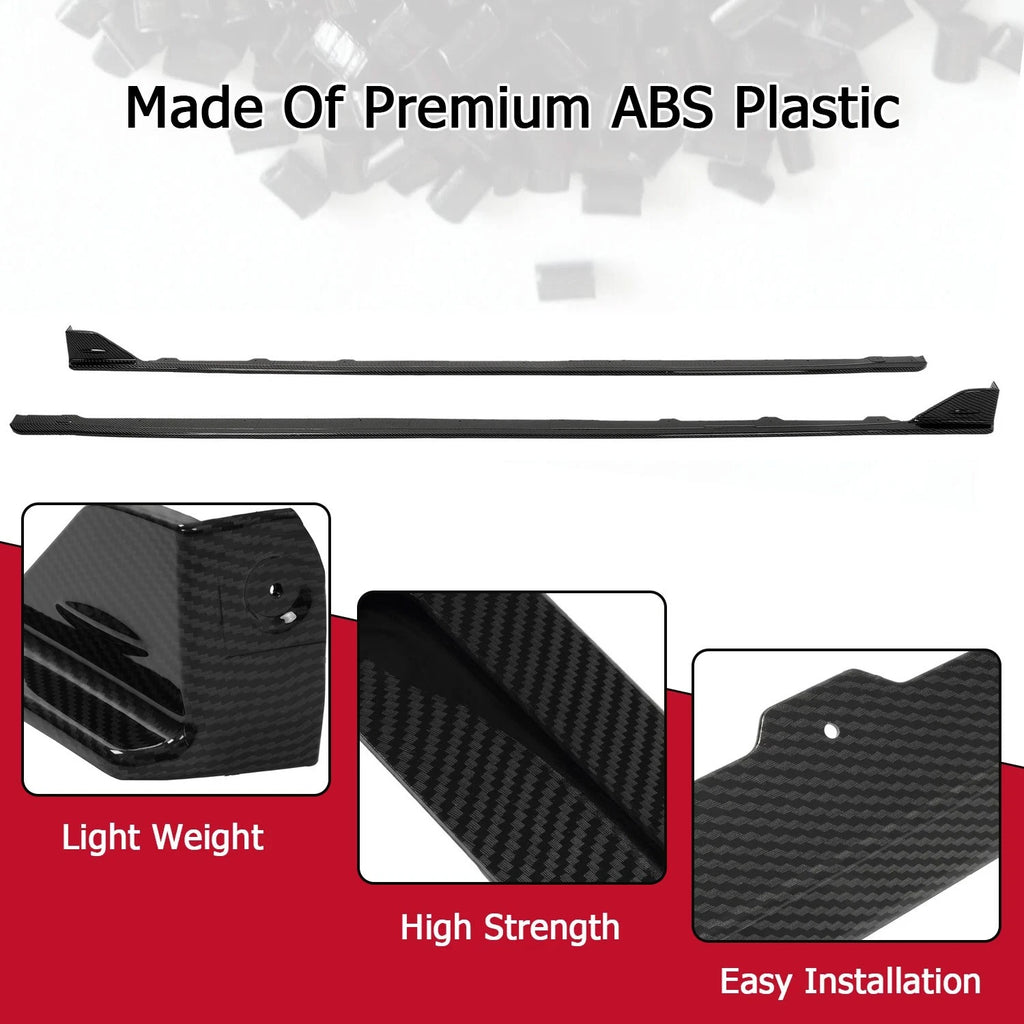 Set of 2 HECASA Side Skirts for Subaru WRX / WRX STi (2015–2021) ABS Carbon Fiber