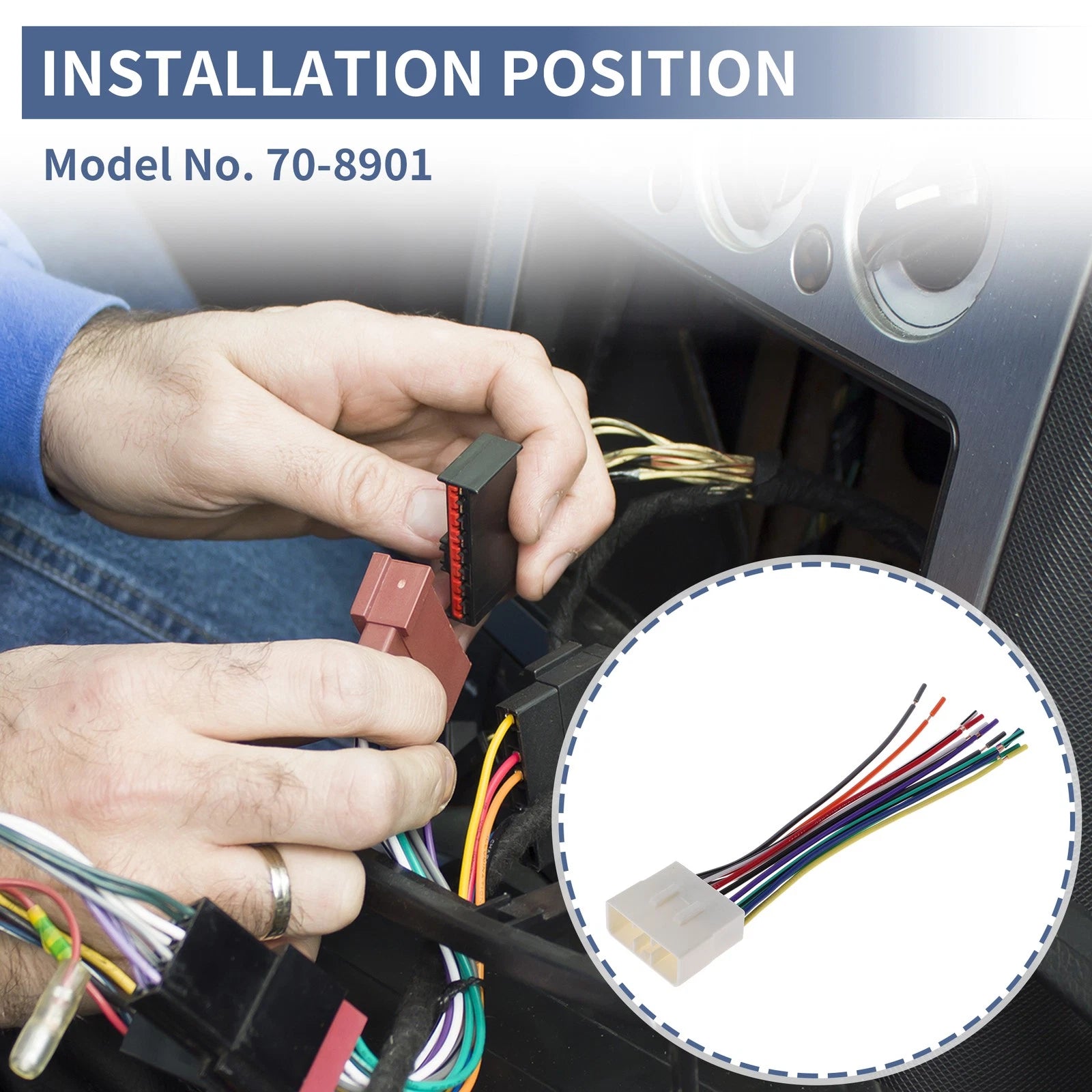 Set of 2 Car Stereo CD Player Wiring Harness 70-8901 for Suzuki Esteem (2001–2002)