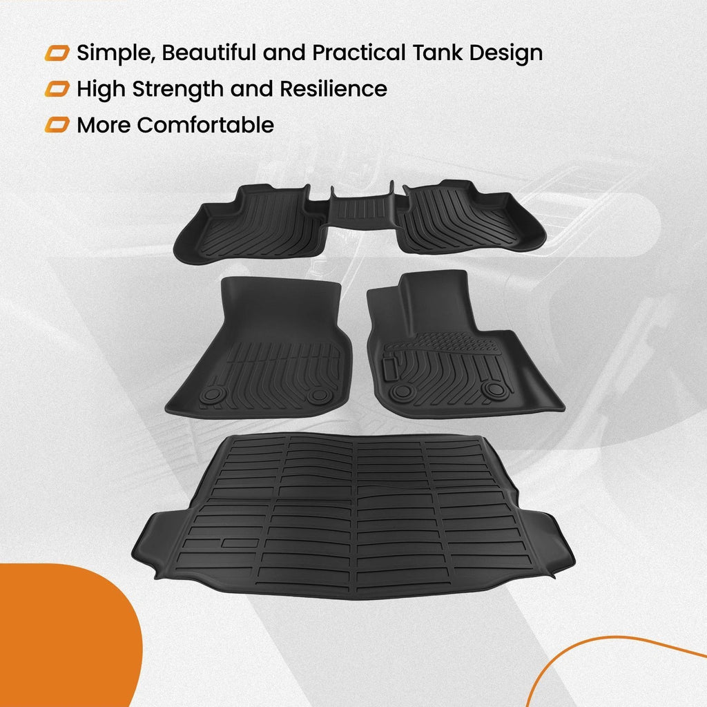 Set of 4 Anti-Slip TPE Floor Mats for BMW X3 (2019–2024) Rubber
