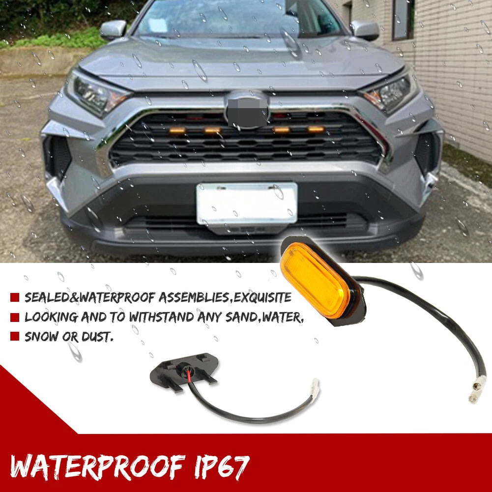 Set of 4 Raptor Style Amber LED Front Grill Lights for Toyota RAV4 (2019–2022)
