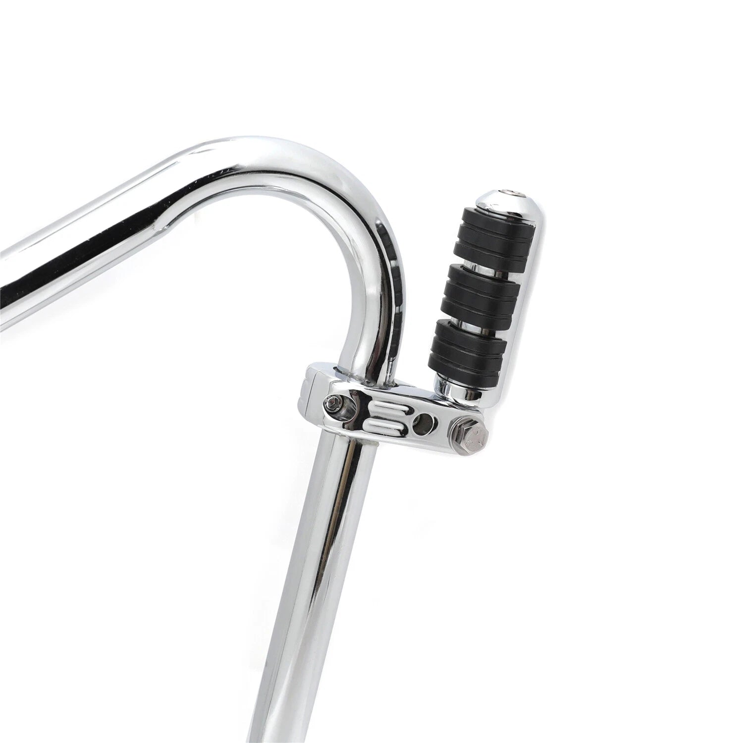 Chrome Highway Cuboid Footpeg Rest w/ P-Clamp 1 1/4" for Harley Dyna