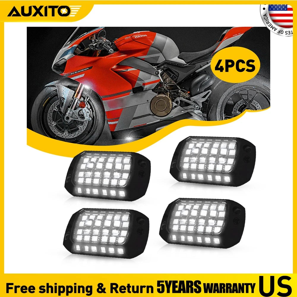 4X White LED Rock Light Pods for SUV Pickup Truck UTV (Offroad)