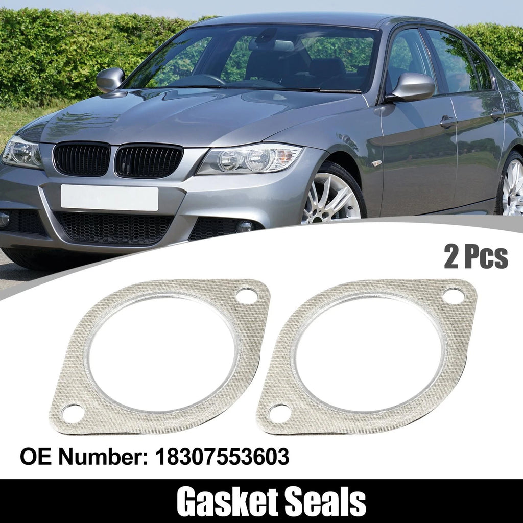 2pcs Exhaust Pipe Flange Gasket Seal for BMW E60 E71 E82 E88 (2008–2017) NO. 18307553603