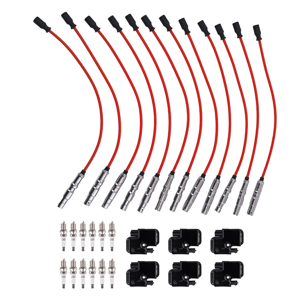 Set of 6 Ignition Coils & Wireset for Mercedes G500 ML500 R500 SL500 (1999–2008)