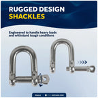 9/16" Screw Pin D Anchor Shackle for FO414 (AISI316 Stainless Steel)