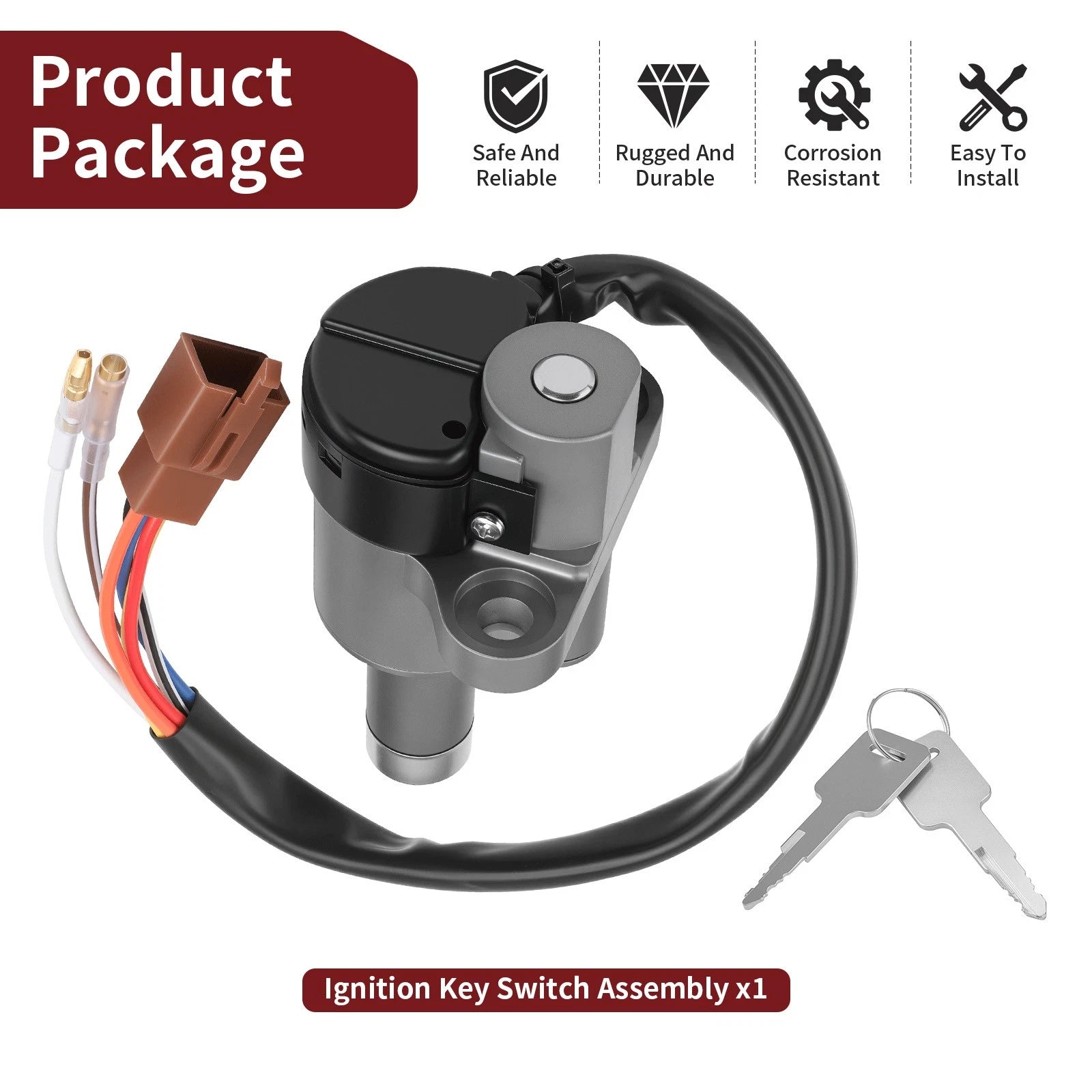 Ignition Key Switch Assembly for Kawasaki Vulcan 700 750 (1985–2006) 27005-5052