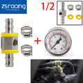 Fuel Pressure Gauge with T-Fitting Adapter for Automotive Applications