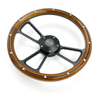 Steering Wheel Cover Replacement 14 Inch Black Wood Trim for Universal (—)