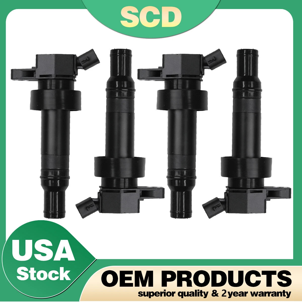 Set of 4 Ignition Coils for Hyundai Accent Veloster Kia Rio Soul (2011–2019) UF652