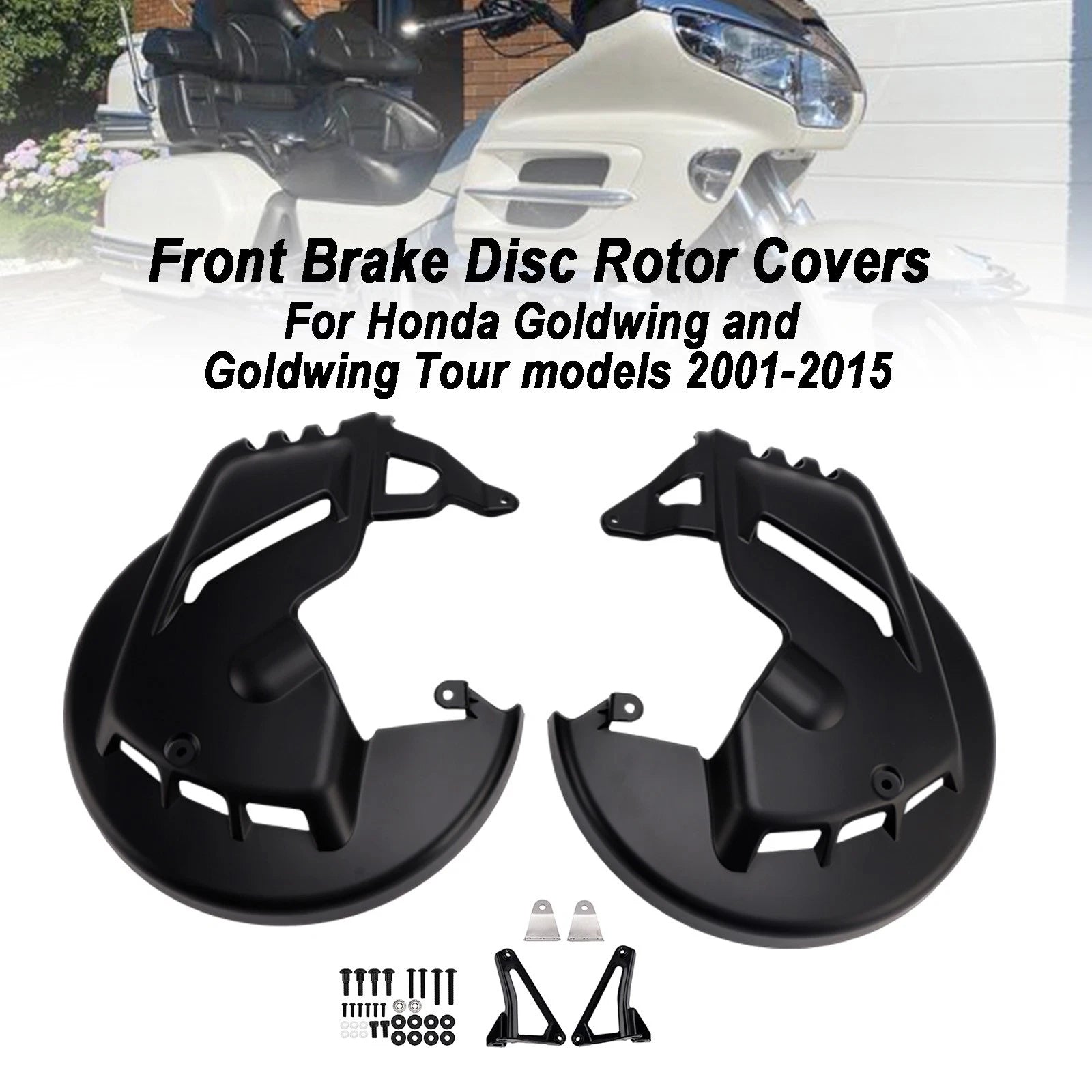 Front Brake Disc Rotor Covers for Honda Goldwing GL1800 F6B (2001–2015) Matte Black