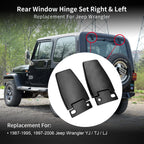 Set of 2 Rear Liftgate Window Glass Hinges for Jeep Wrangler YJ TJ (1987–2006)