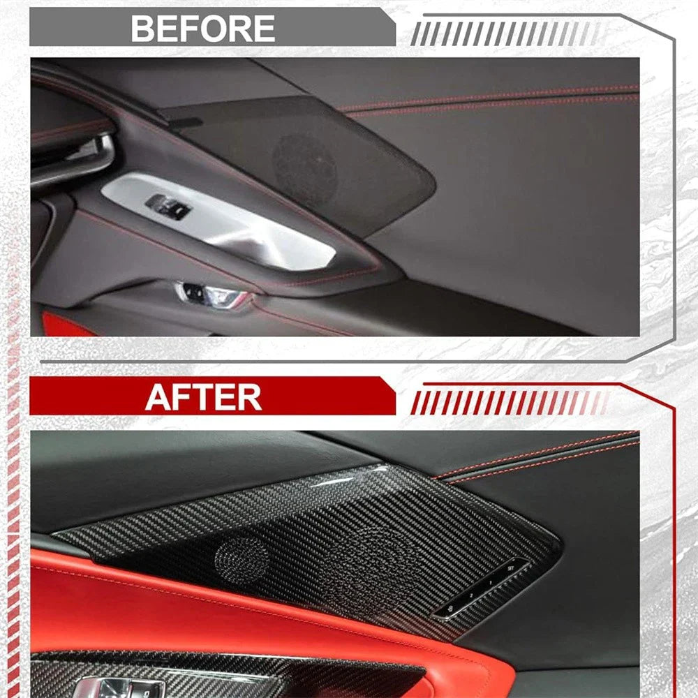 Real Carbon Side Door Speaker Covers for 20-23 Chevrolet C8 (2020-2023)