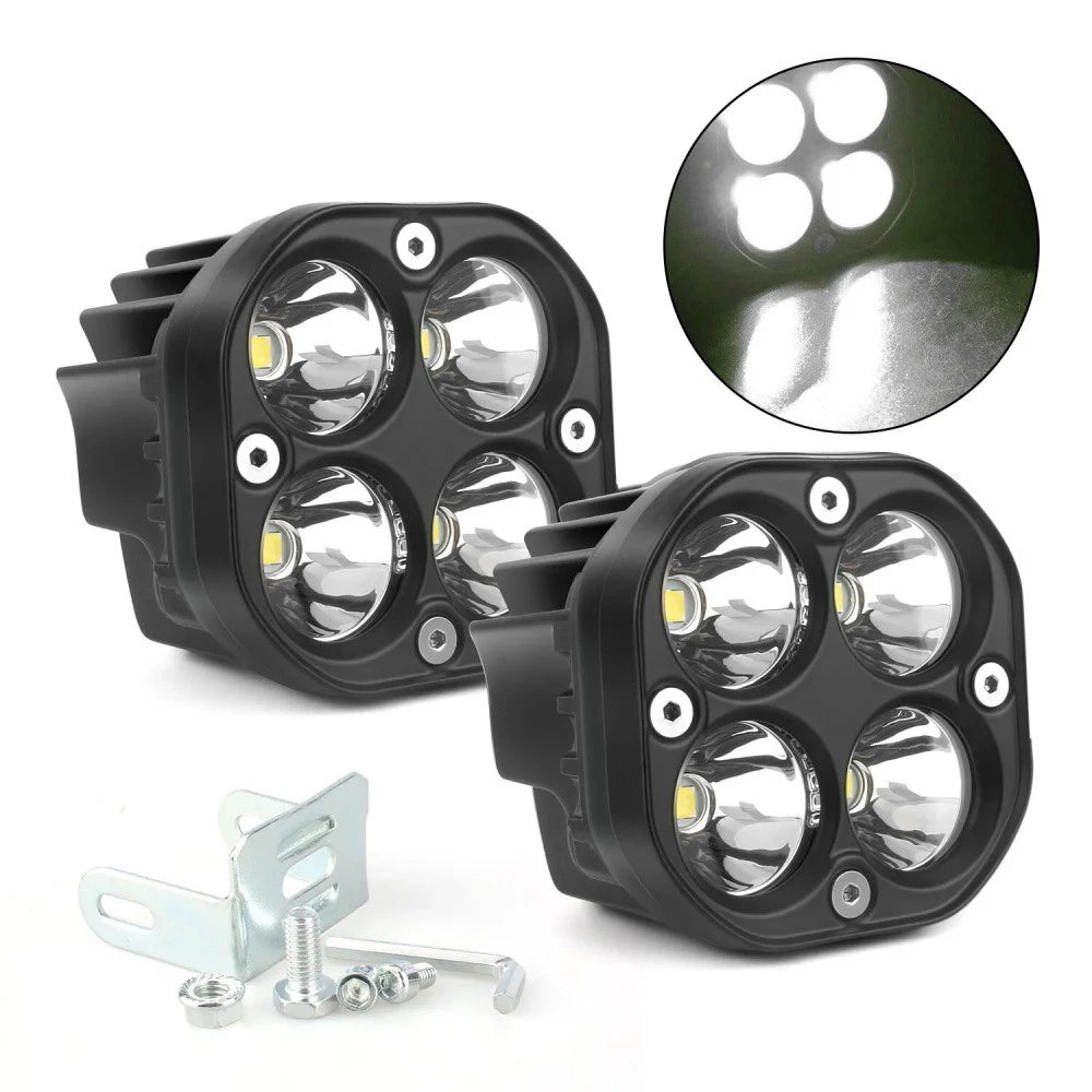 4Pcs 3 Inch LED Work Light Spot Flood Cube Pods for Offroad Vehicles