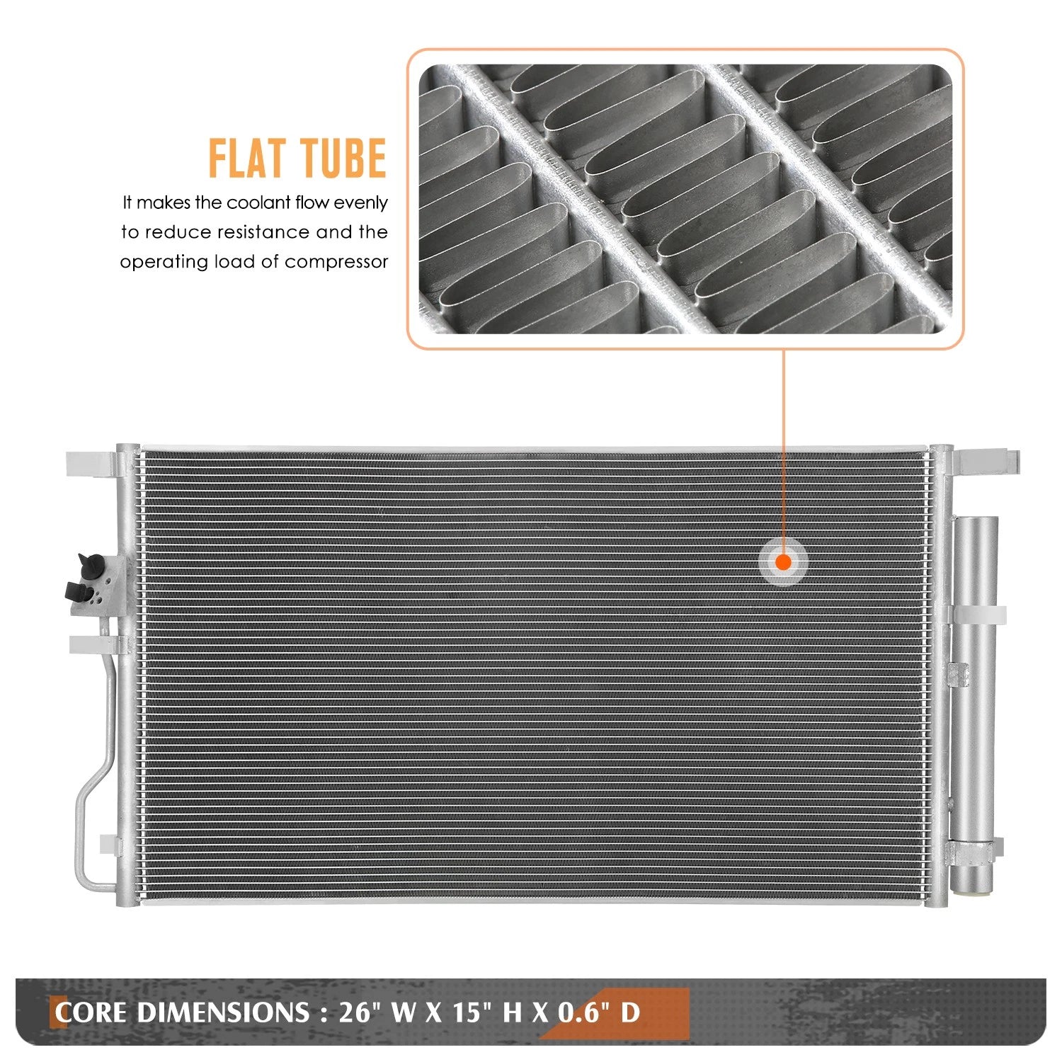 A/C Condenser for Hyundai Tucson 2.0L (2016–2018) OE Style Aluminum
