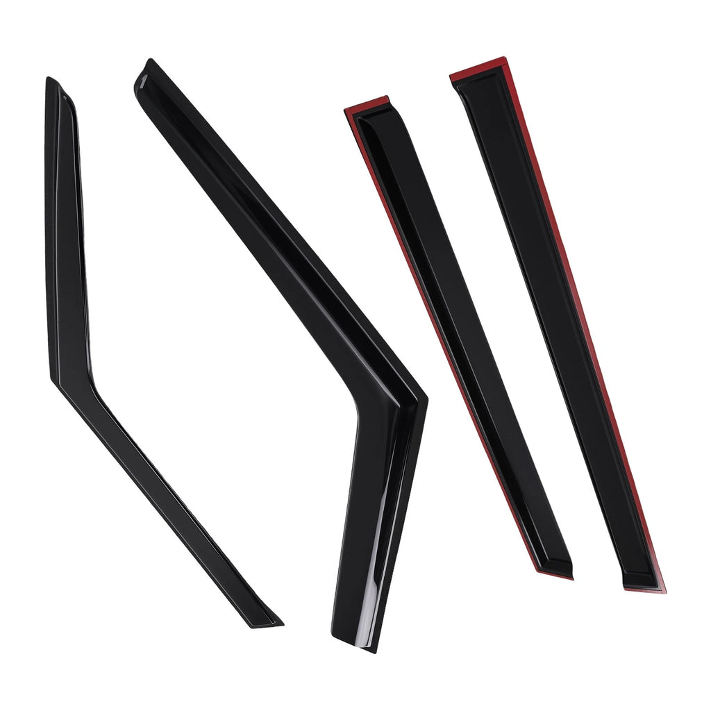 Set of 4 Rain Deflector Guards for Kia Soul (2014–2019) Black Window