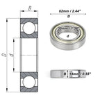 6007ZZ Deep Groove Ball Bearing for Scooter Skateboard Wheel (P0 35x62x14mm)