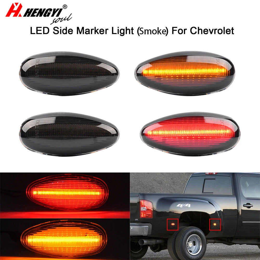 Set of 2 Side Marker Lights for Chevy Silverado GMC 2500HD 3500HD (2001–2014)