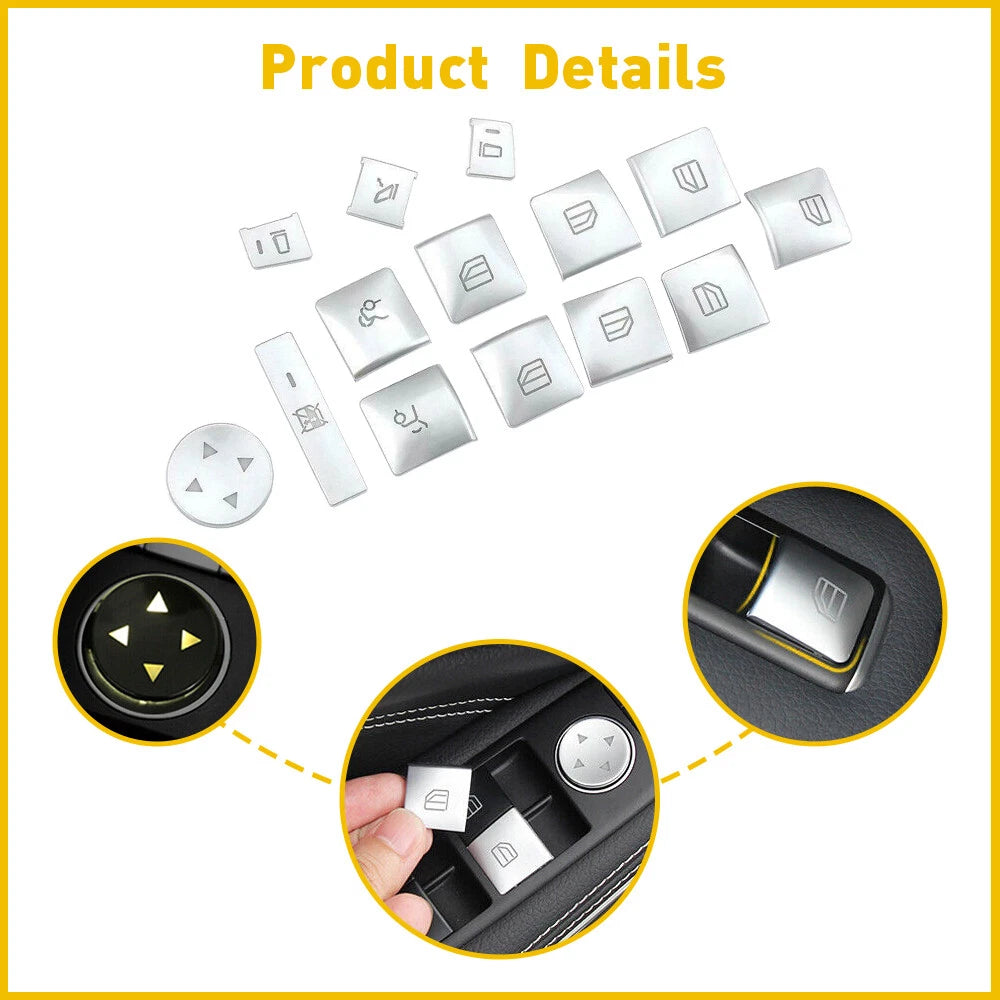 Armrest Switch Window Button Cover Trim for Mercedes Benz E C-Class GLK