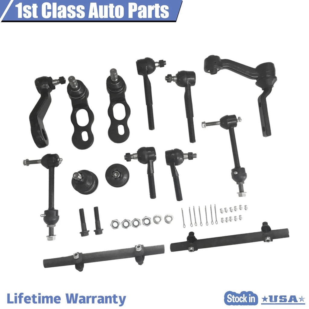 14pc Front Suspension Ball Joints Tie Rod Ends Kit for Ford Crown Victoria (1998–2002)