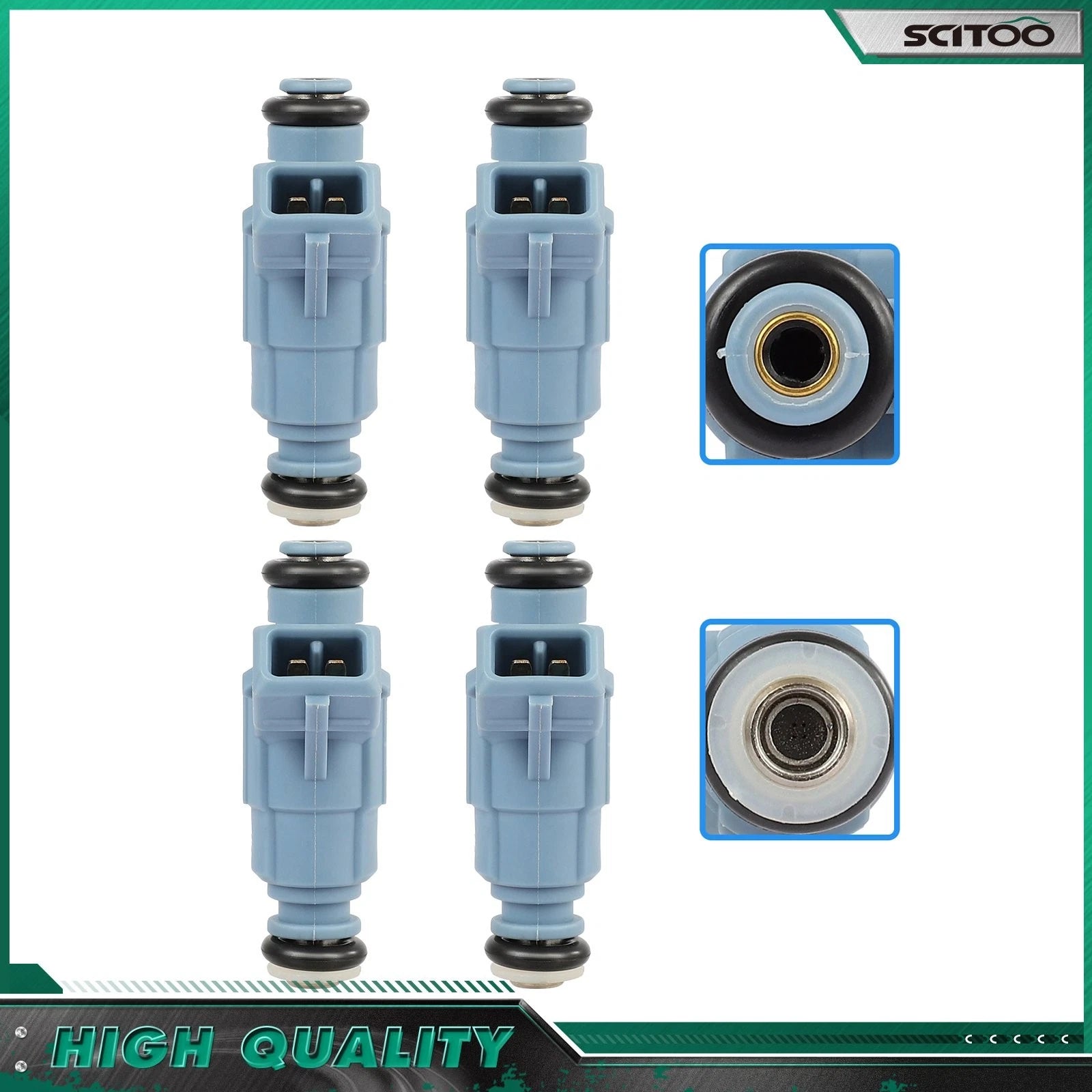 Set of 4 Fuel Injectors for Volkswagen Passat (2000–2005) Audi A4 (2002–2006) 1.8L