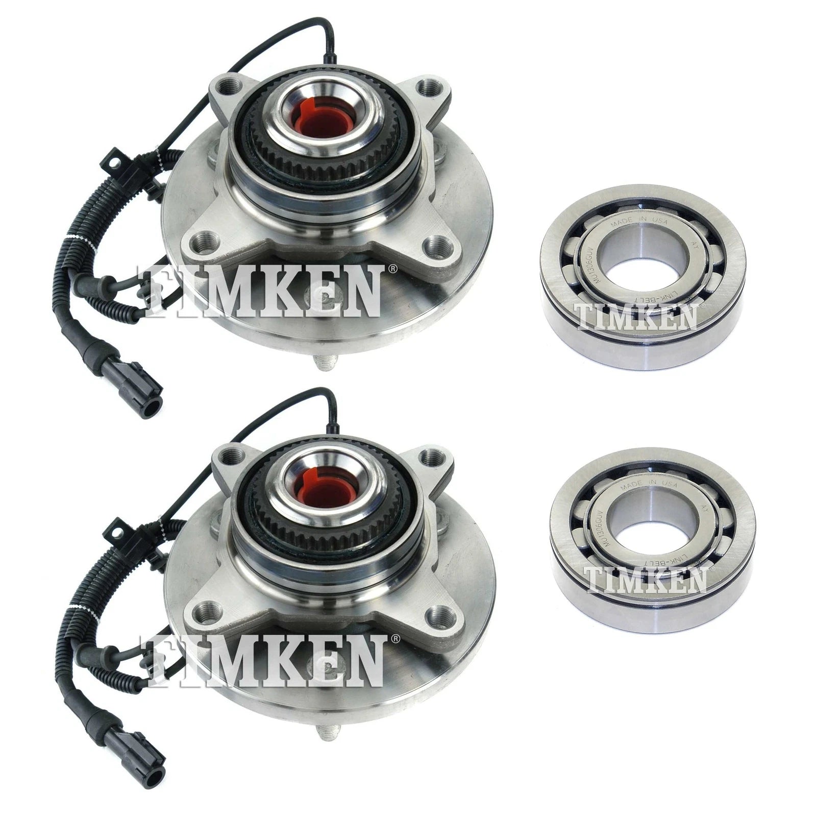 Front and Rear Wheel Bearings & Hubs Kit for Ford F-150 4WD (2009)