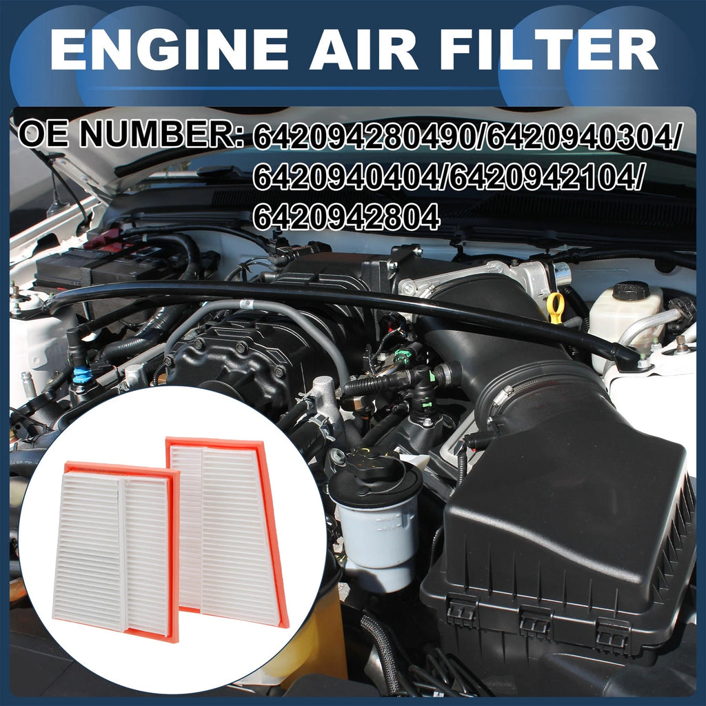 Engine Air Filter No. 642094280490 for Mercedes-Benz CLS500 (2006–2011) 1 Pair