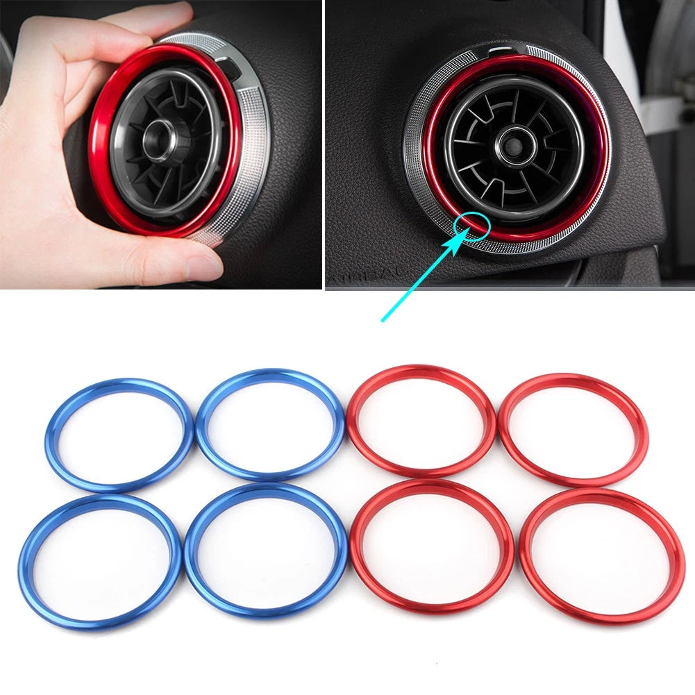 Set of 4 Interior Dashboard Air Vent Outlet Ring Cover Trim for Audi A3/S3 Q2L (2012–2019)