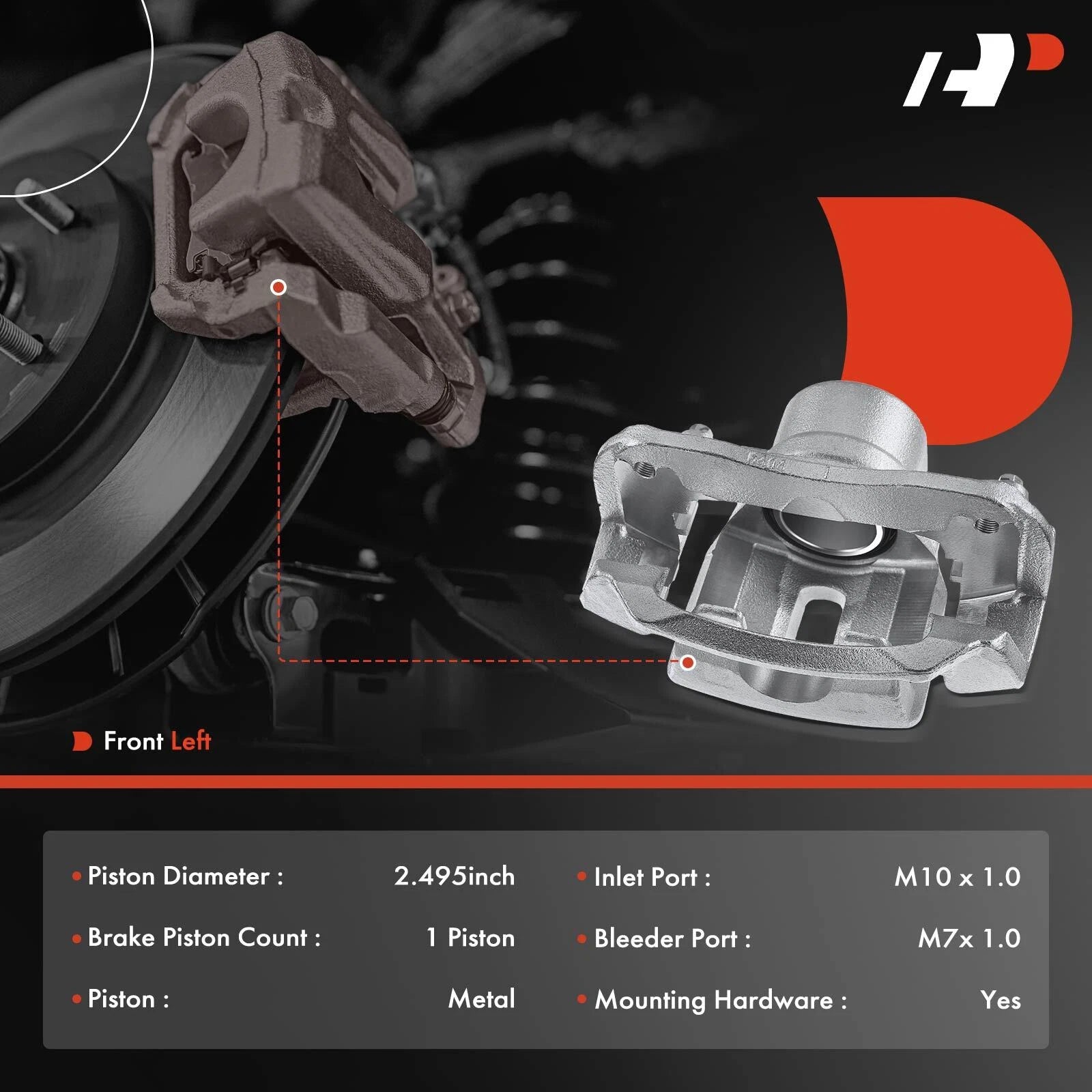 Front Driver Side Brake Caliper with Bracket for Toyota Highlander (2001–2007)