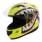 Youth Full Face Motorcycle Helmet DOT Shark Yellow for Kids M-XXL