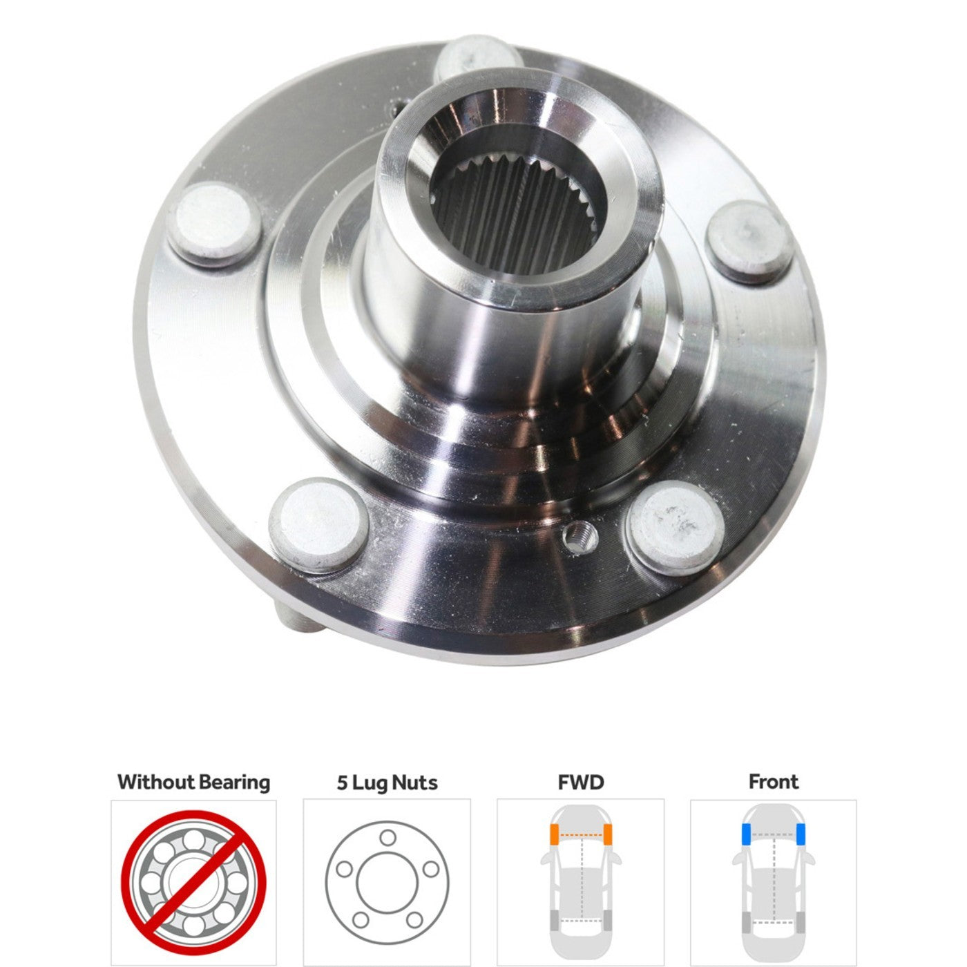 Set of 2 Wheel Hubs for Honda Accord (2008–2012) Front Left & Right