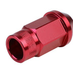 Set of 4 Open End M12x1.25 44mm Tall Red Aluminum JDM Wheel Lug Nuts