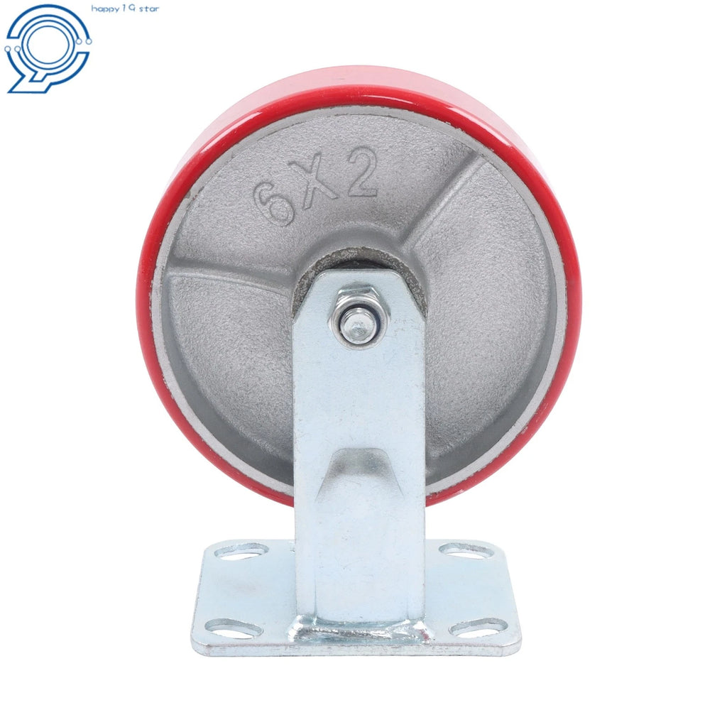 2 Pcs 6" Heavy Duty Polyurethane Caster Wheels for Industrial Use