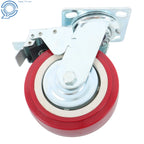 Set of 4 Heavy Duty 6" Swivel Caster Wheels with Belt Brake Polyurethane