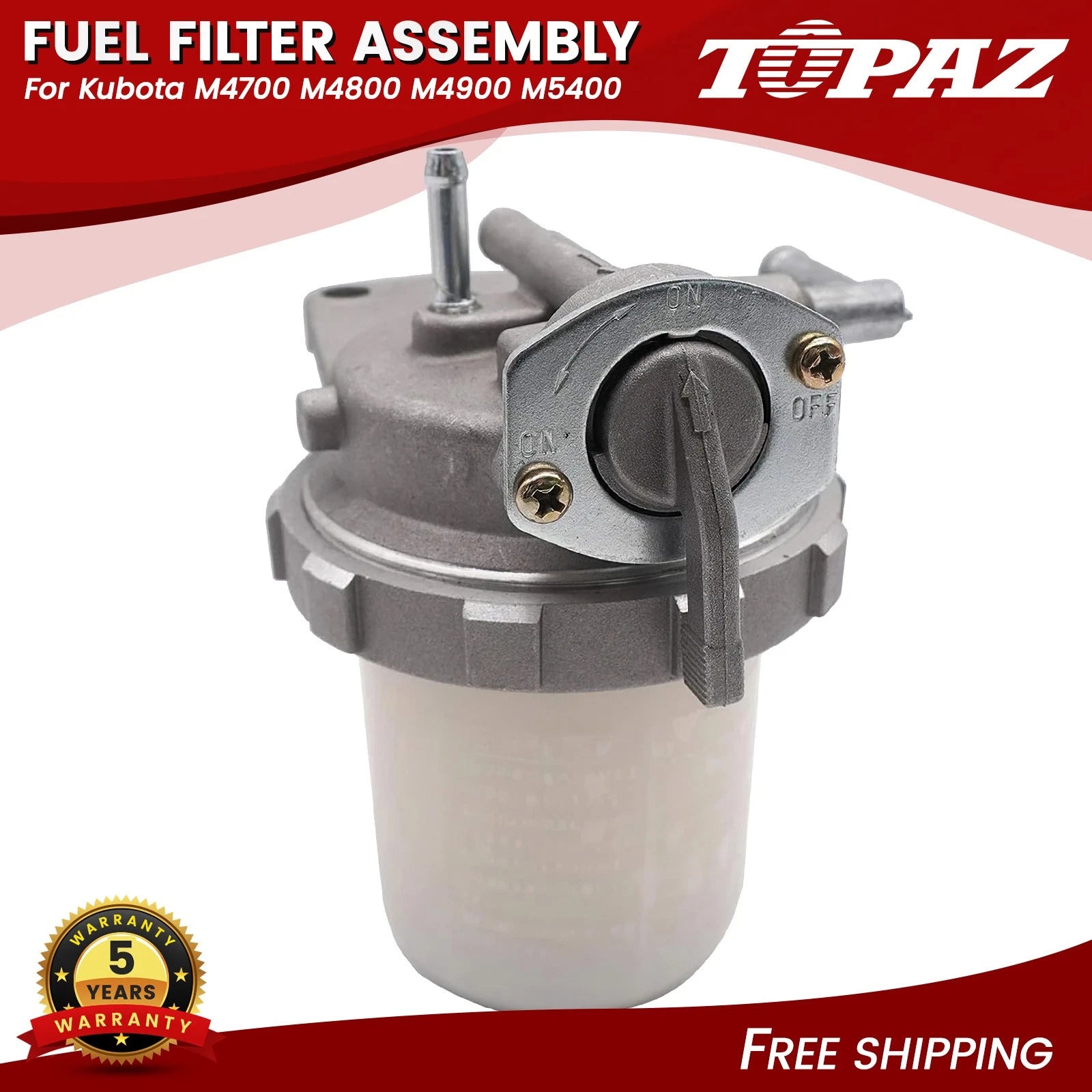Fuel Filter Assembly for Kubota M4700 M4800 M4900 M5400 (1990–2005)