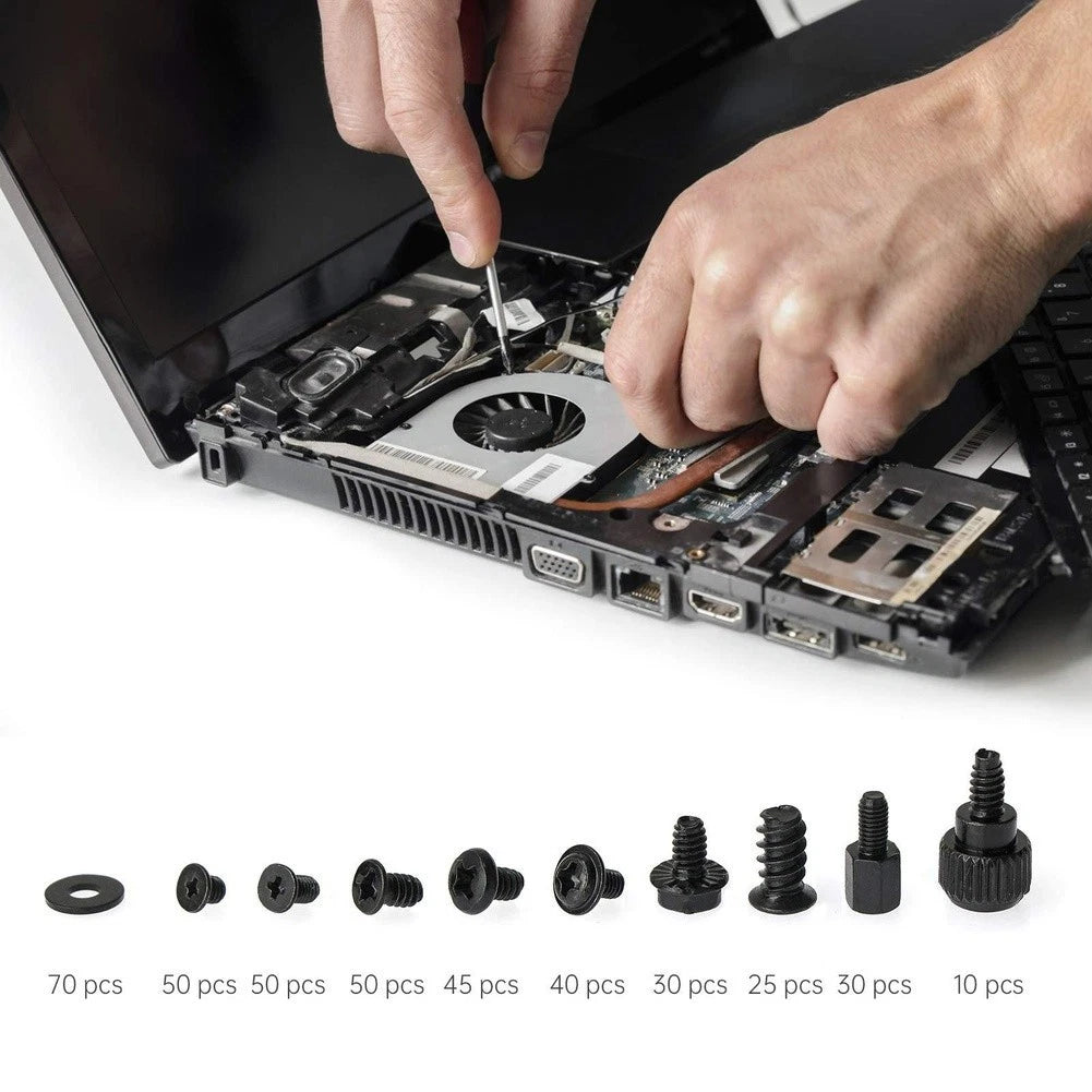 400pcs Laptop Service Screw Kit - Carbon Steel Grade 4.8, 10 Head Designs
