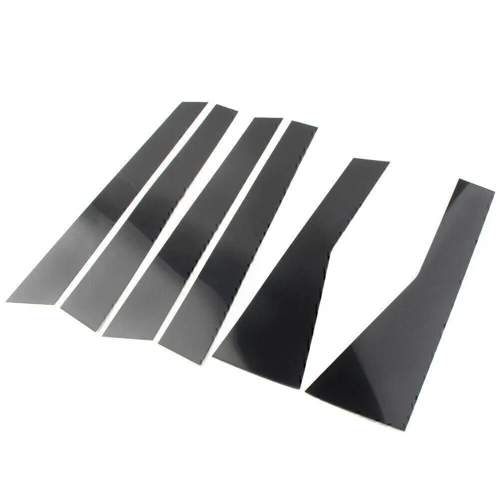 6 x Black Door Trim Pillar Post Covers for Subaru Forester (2019-2021)