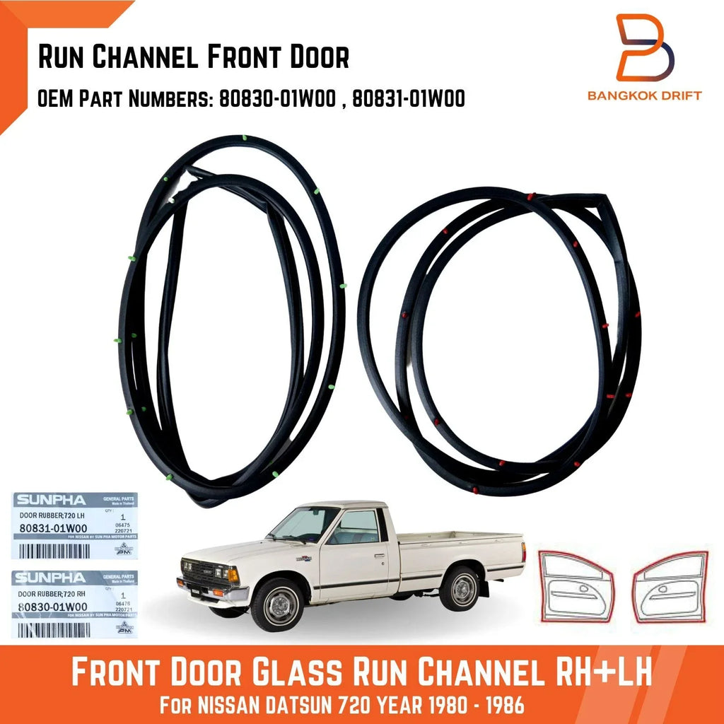 Front Weatherstrip Door Glass Seal for Nissan 720 Datsun (79-86)