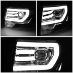 3D LED DRL Tube Bar Projector Headlight for Ford F150 (2009–2014) Chrome